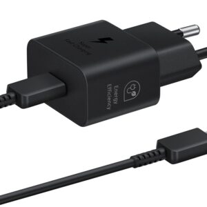 Carregador USB-C Fast Charging 25W c/ Cabo 1 metro (Preto) - SAMSUNG