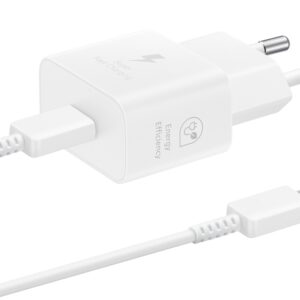 Carregador USB-C Fast Charging 25W c/ Cabo 1 metro (Branco) - SAMSUNG