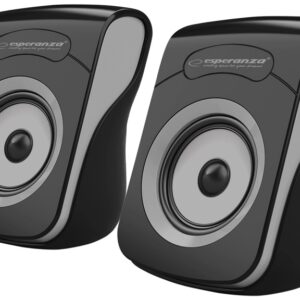 Colunas 2.0 Stéreo USB (Preto/Cinza) - ESPERANZA