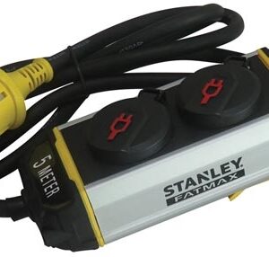 Extens?o Dupla IP44 c/ Tampas Protec??o + Suporte (1,5 mts) - STANLEY
