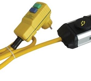 Extensão Dupla RCD IP44 c/ Tampas Protecção + Suporte (1,5 mts) - STANLEY