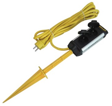 Extensão Dupla IP44 c/ Tampas Protecção + Estaca RCD (1,5 mts) - STANLEY