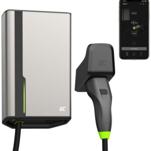 Estação de Carregamento p/ Carro Elétrico HabuDen Wallbox 22kW / 32A Cabo Tipo 2 (7,5m) - GREEN CELL
