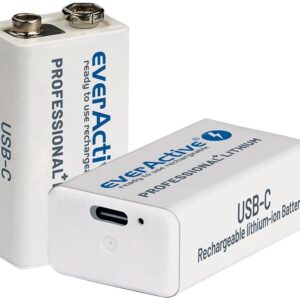 Pilha Lithium 6F22 9V (7,4V) 550mAh Recarreg?vel p/ USB-C - everActive