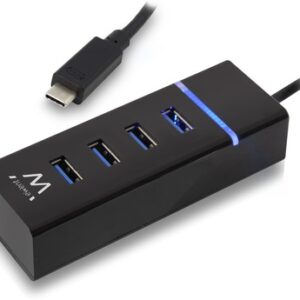 Hub USB C 3.0 4 Portas (Preto) - EWENT