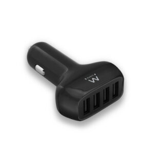 Carregador de Isqueiro 4x USB 5V / 2.4A 12W (Preto) - EWENT