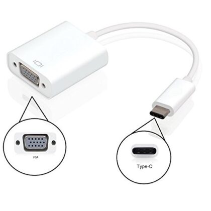 Cabo USB C Macho - VGA Fêmea (Branco) - EWENT