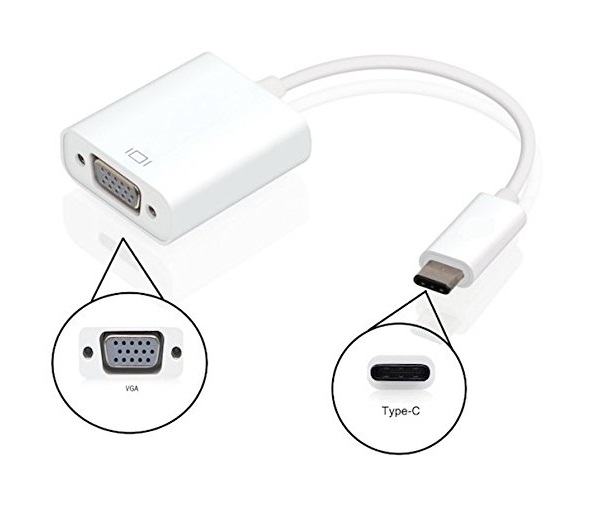 Cabo USB C Macho - VGA Fêmea (Branco) - EWENT