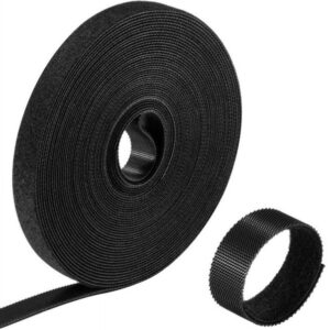 Fita 10 mts p/ Organizar Cabos Tecido Velcro (Preto) - EWENT