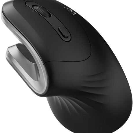 Rato Ergonómico EW3154 s/ Fios 2.4Ghz/USB-A 3200DPI (Preto/Prateado) - EWENT