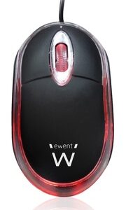 Rato USB 1000DPI (Preto / Vermelho) - EWENT