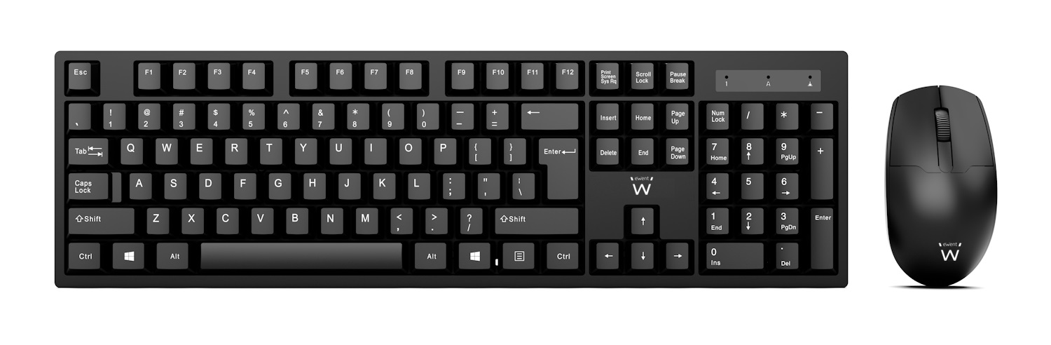 Pack Teclado PT + Rato Wireless (Preto) - EWENT