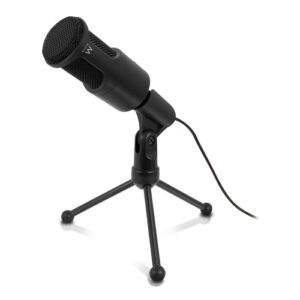 Microfone Profissional + Suporte (Preto) - EWENT