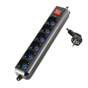 Extens?o Sextupla 6AC Outlet(s) Preto (1,5 mts) - EWENT