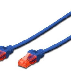 Cabo de Rede RJ45 Cat6 U/UTP Azul (50cm) - EWENT