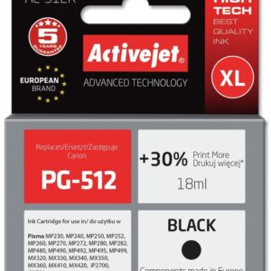 Tinteiro Compat?vel PG-512 Canon (Preto) - ACTIVEJET