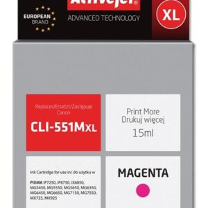 Tinteiro Compat?vel CLI-551M Canon (Magenta) - ACTIVEJET