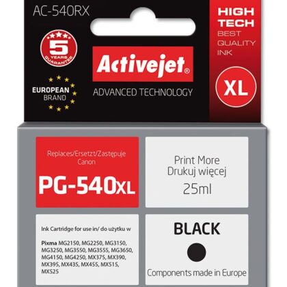 Tinteiro Compatível PG-540 XL Canon (Preto) - ACTIVEJET