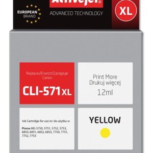 Tinteiro Compatível CLI-571Y XL Canon (Amarelo) - ACTIVEJET