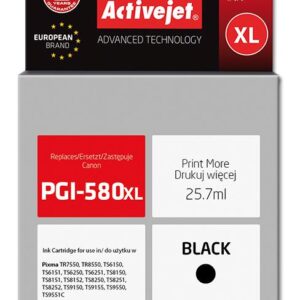 Tinteiro Compat?vel PGI-580Bk XL Canon (Preto) - ACTIVEJET