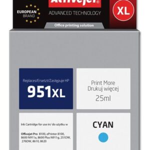 Tinteiro 951XL Compatível HP (Ciano) - ACTIVEJET