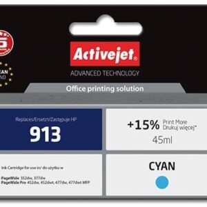 Tinteiro 913 Compat?vel HP (Ciano) - ACTIVEJET