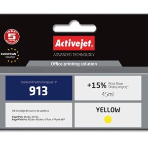 Tinteiro 913 Compatível HP (Amarelo) - ACTIVEJET