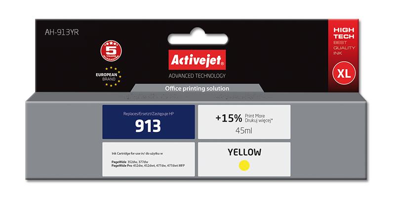 Tinteiro 913 Compatível HP (Amarelo) - ACTIVEJET