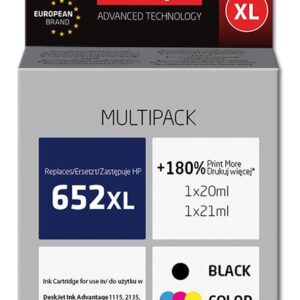 Tinteiro 652XL Compatível HP (Multicor) - ACTIVEJET