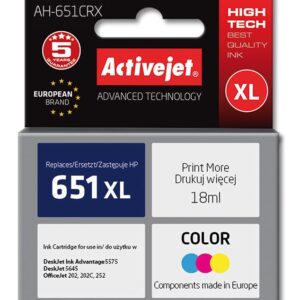 Tinteiro 651XL Compat?vel HP (Tricolor) - ACTIVEJET