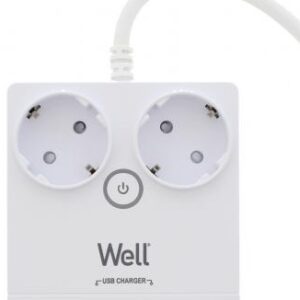 Extens?o Protectora Dupla 36800W c/ 4x USB (3 mts) - WELL