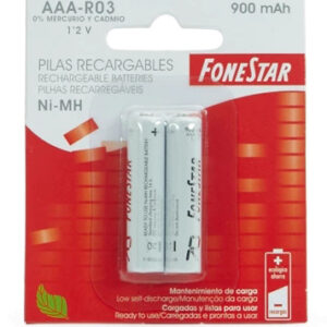 Blister 2 Pilhas Recarregáveis Ni-MH AAA R03 900mAh - FONESTAR