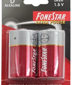 Blister 2 Pilhas Alcalinas 1,5V D / LR20 - FONESTAR