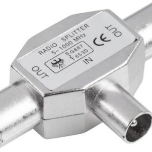 Ficha TV Tripla Metalica 1 Macho - 2 Femeas