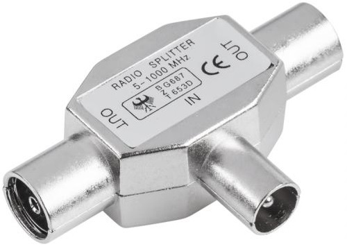 Ficha TV Tripla Metalica 1 Macho - 2 Femeas