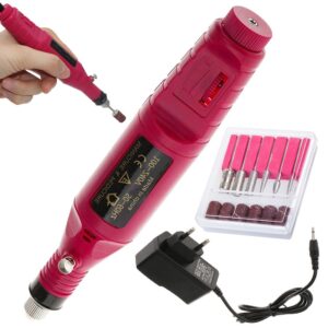 M?quina El?trica de Limar Unhas c/ Acess?rios (Rosa)