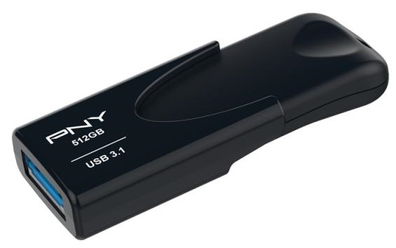 Pen Drive Attache 4 512GB Type-A 3.2 Gen 1 (3.1 Gen 1) Preto - PNY