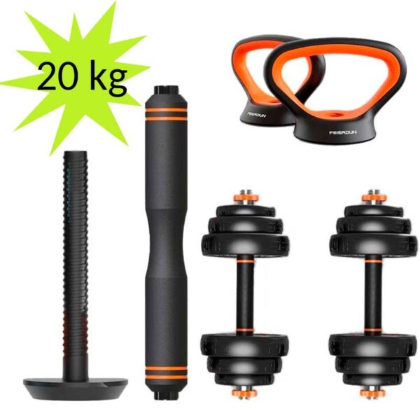 Kit de Musculação Halteres + Barra + Kettlebell FED 20Kg - XIAOMI