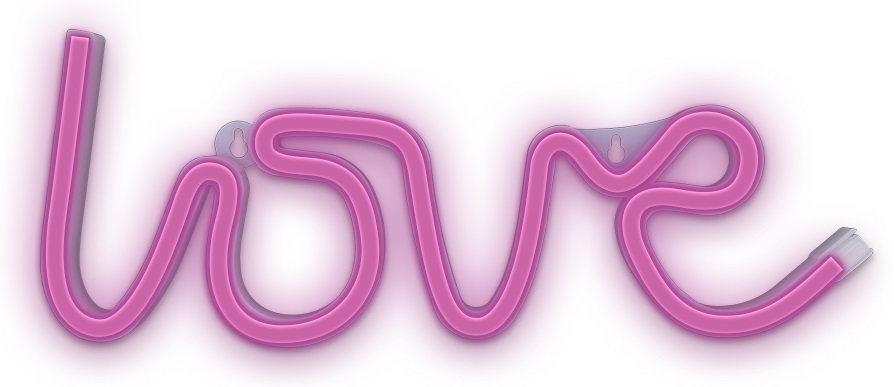 Luz Decorativa LED Neon Rosa LOVE - FOREVER