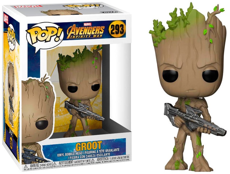 Figura Pop! Marvel Teen Groot com Arma Avengers Infinity War - FUNKO