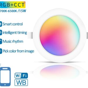 Painel de LED Redondo Smart Inteligente Wi-Fi 15W RGB+CCT (Ø17,5cm)