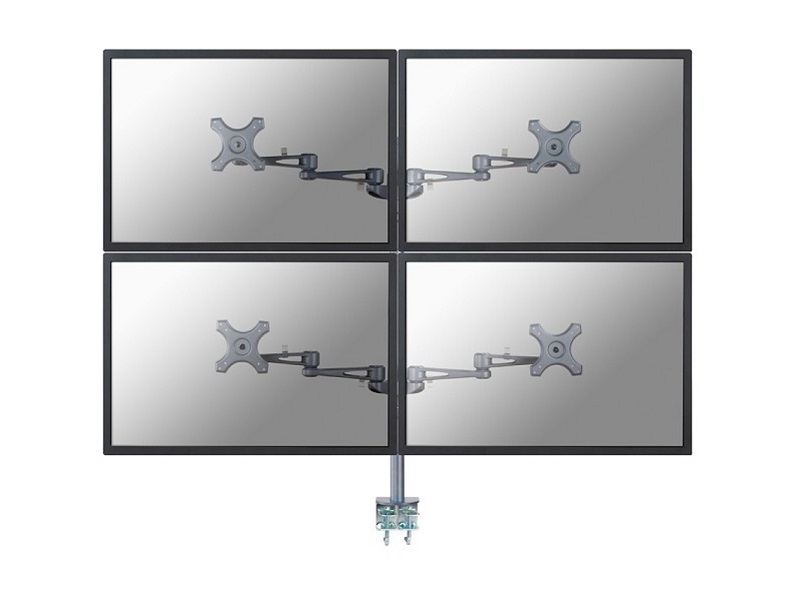 Suporte de Mesa p/ 4x Monitores (27) Prateado - NEWSTAR