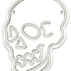 Luz Decorativa LED Neon Branco em Forma de Caveira - FOREVER