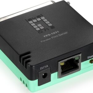 Mini Servidor de Impress?o Parallel Ethernet LAN (Preto/Verde) - LEVEL ONE
