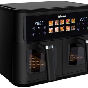 Fritadeira Air Fryer Dupla Digital 9L 2500W c/ Janela de Visualiza??o (Preto) - TRISTAR