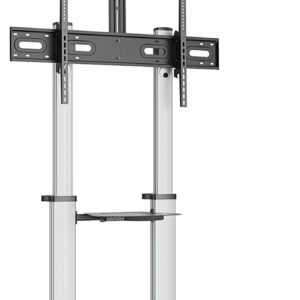 Suporte de Chão c/ Rodas p/ TV 100Kg 60-100 Preto/Prateado - AISENS