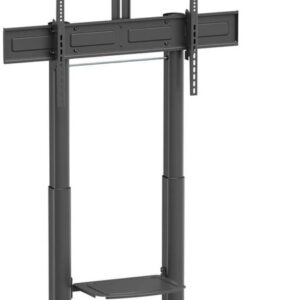 Suporte de Chão c/ Rodas/Manivela e Bandeja p/ TVs 60~100 (Preto) - AISENS