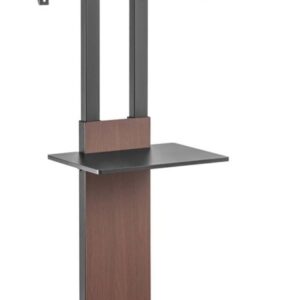 Suporte de Chão c/ Bandeja p/ TVs 37~86 (Preto/Castanho) - AISENS
