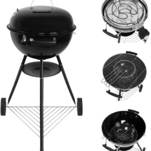 Churrasqueira Híbrida 2-EM-1 Roast 60 c/ Tampa e Rodas 98,5 x 47,5 x 56 cm (Preto) - GREGMAN