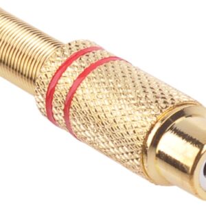 Ficha RCA Fêmea Banho de Ouro (Cabo Ø0,6mm) - Vermelho